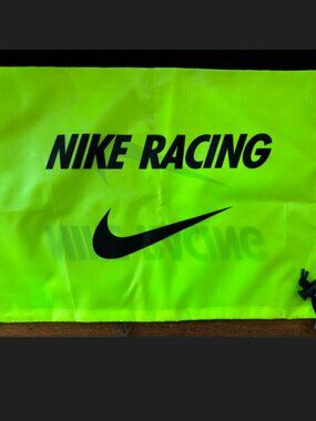 Nike Racing Track & Field Neon Yellow Drawstring Shoe Bag 16.5"x11.5"